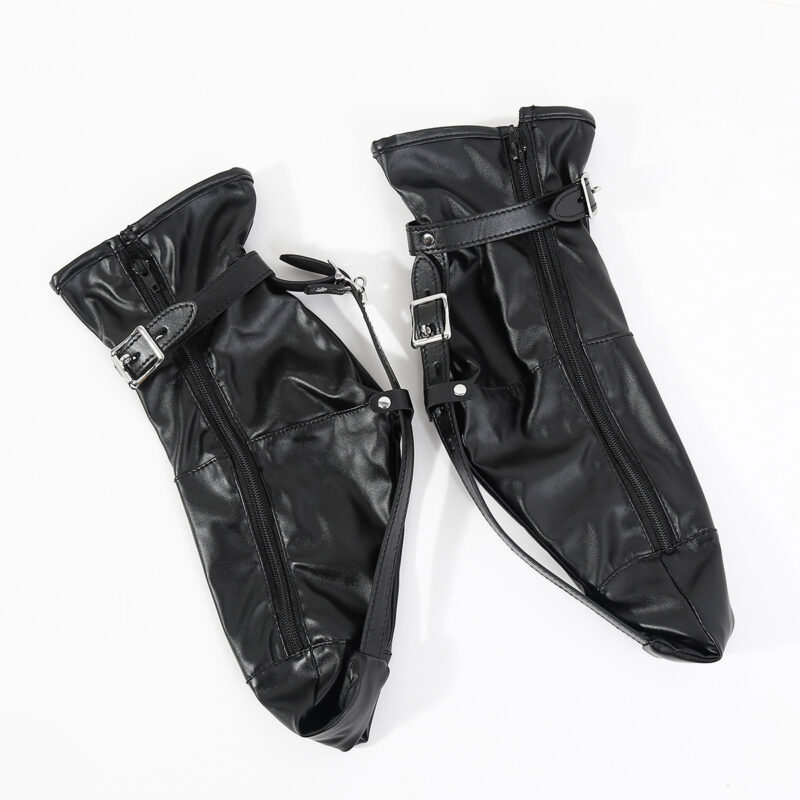BDSM Bondage Leg Restraint Shoes – PU Leather Fetish Foot Binding Restraints for Role Play & Kinky Play - Image 3